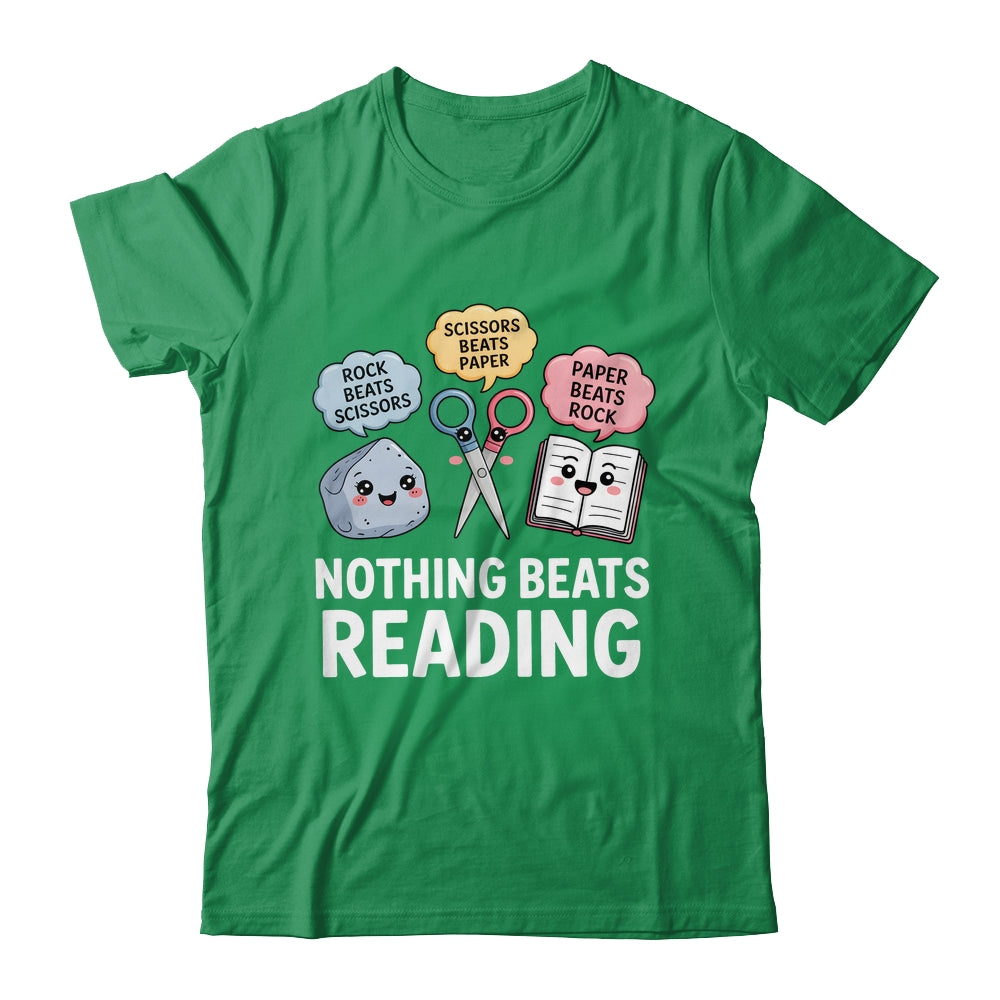 Nothing Beats Reading Rock Paper Scissors Funny Reading Book Shirt & Hoodie | siriusteestore