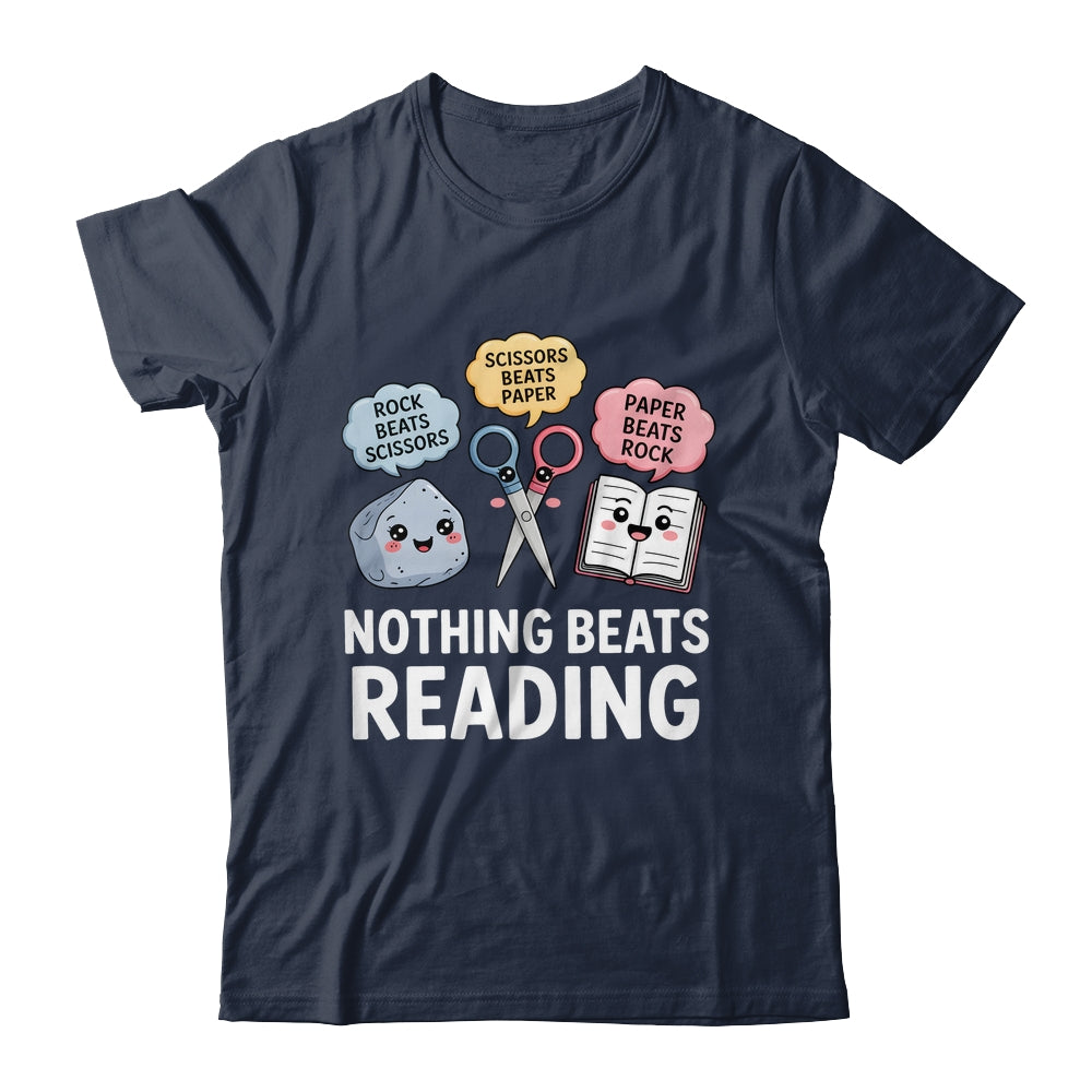 Nothing Beats Reading Rock Paper Scissors Funny Reading Book Shirt & Hoodie | siriusteestore