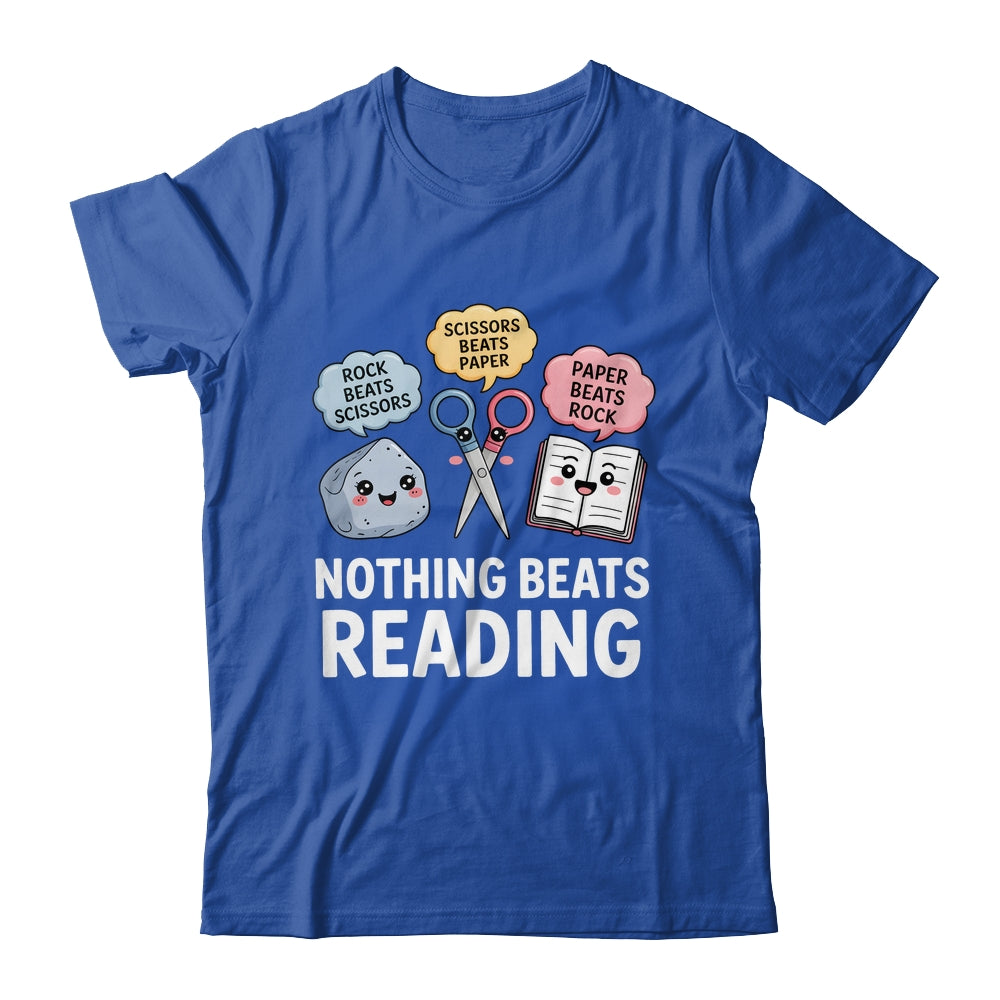 Nothing Beats Reading Rock Paper Scissors Funny Reading Book Shirt & Hoodie | siriusteestore
