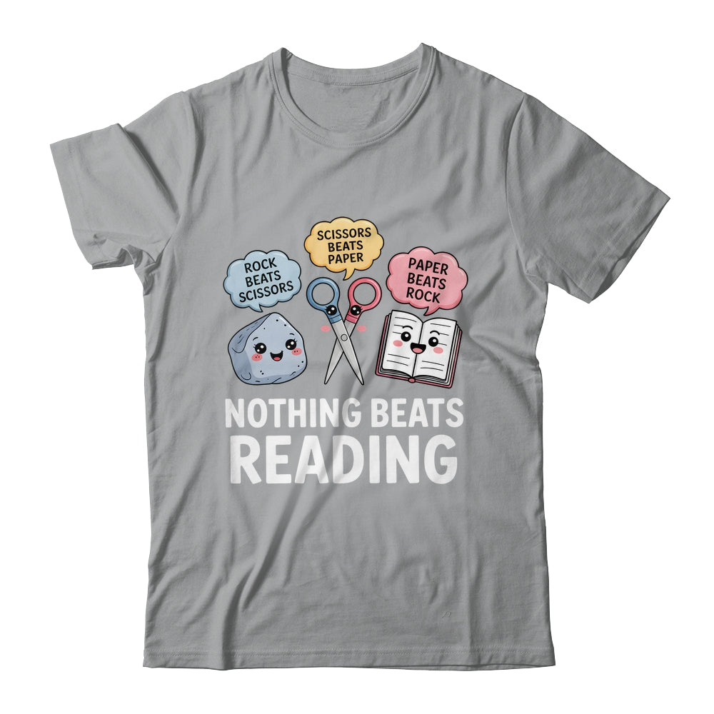 Nothing Beats Reading Rock Paper Scissors Funny Reading Book Shirt & Hoodie | siriusteestore