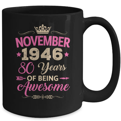 November 1946 80 Years Of Being Awesome Retro 80th Birthday Mug | siriusteestore