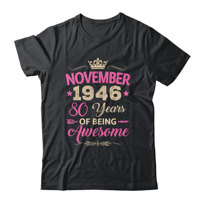 November 1946 80 Years Of Being Awesome Retro 80th Birthday Shirt & Tank Top | siriusteestore