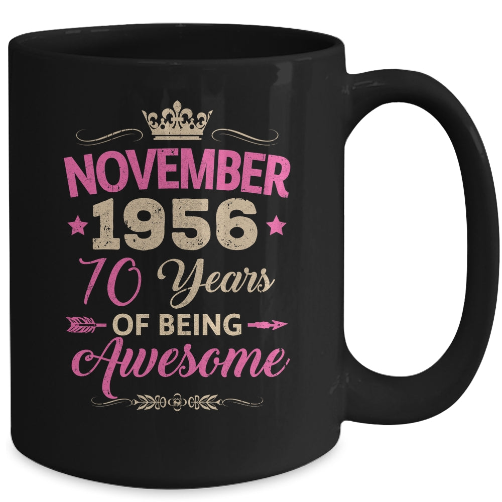 November 1956 70 Years Of Being Awesome Retro 70th Birthday Mug | siriusteestore