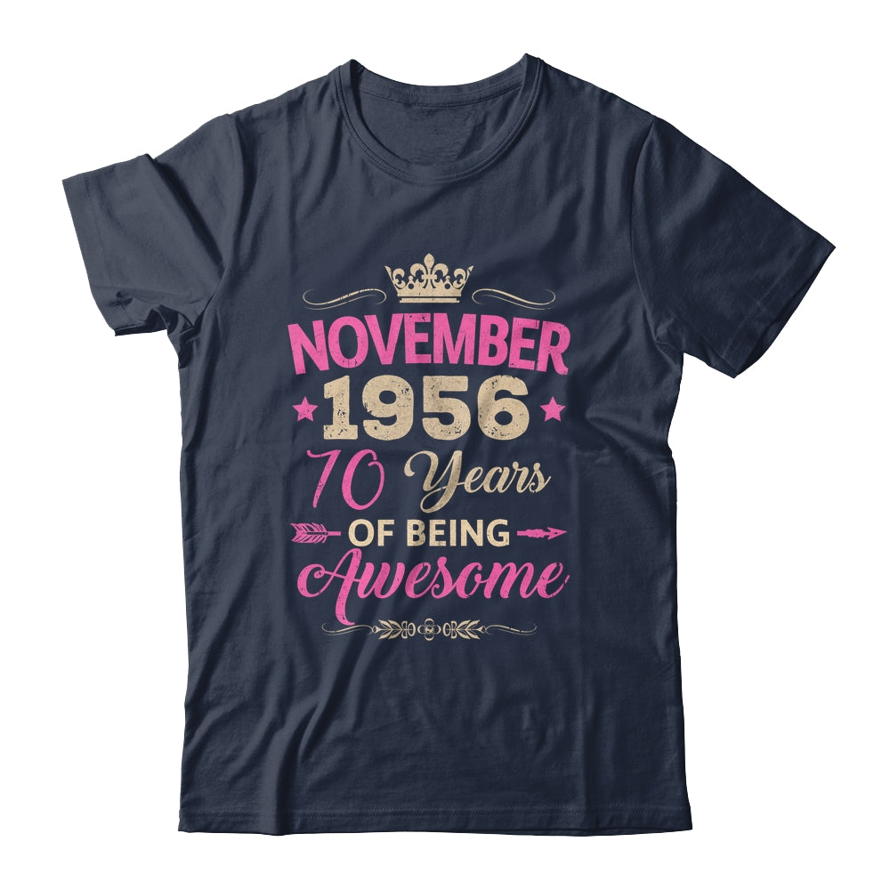 November 1956 70 Years Of Being Awesome Retro 70th Birthday Shirt & Tank Top | siriusteestore