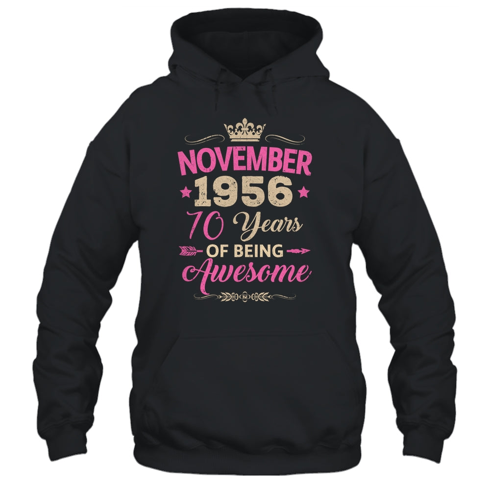November 1956 70 Years Of Being Awesome Retro 70th Birthday Shirt & Tank Top | siriusteestore