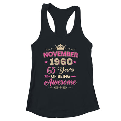 November 1960 65 Years Of Being Awesome Retro 65th Birthday Shirt & Tank Top | siriusteestore