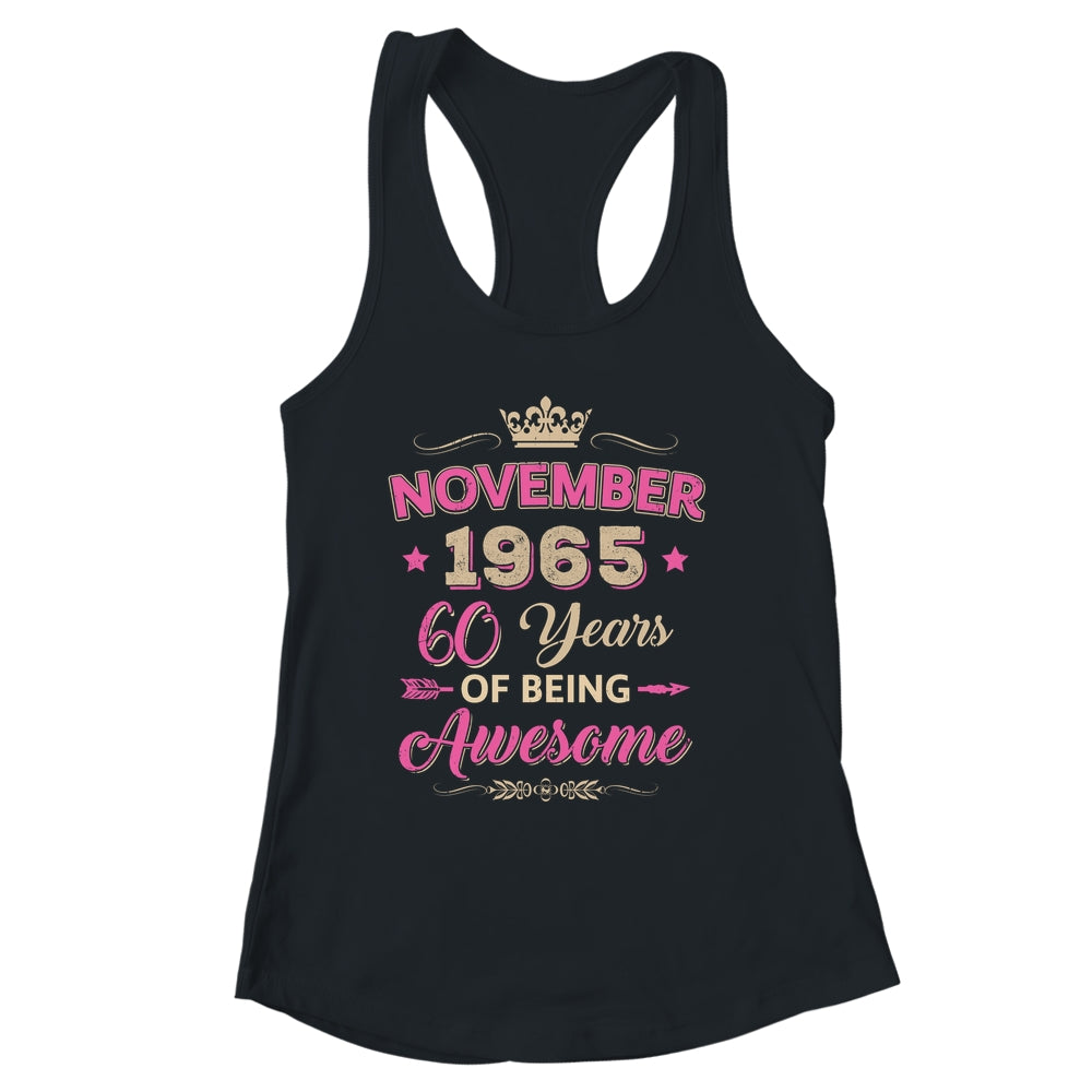 November 1965 60 Years Of Being Awesome Retro 60th Birthday Shirt & Tank Top | siriusteestore