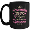 November 1970 55 Years Of Being Awesome Retro 55th Birthday Mug | siriusteestore