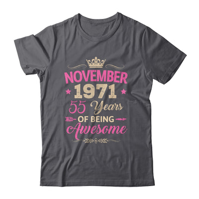 November 1971 55 Years Of Being Awesome Retro 55th Birthday Shirt & Tank Top | siriusteestore