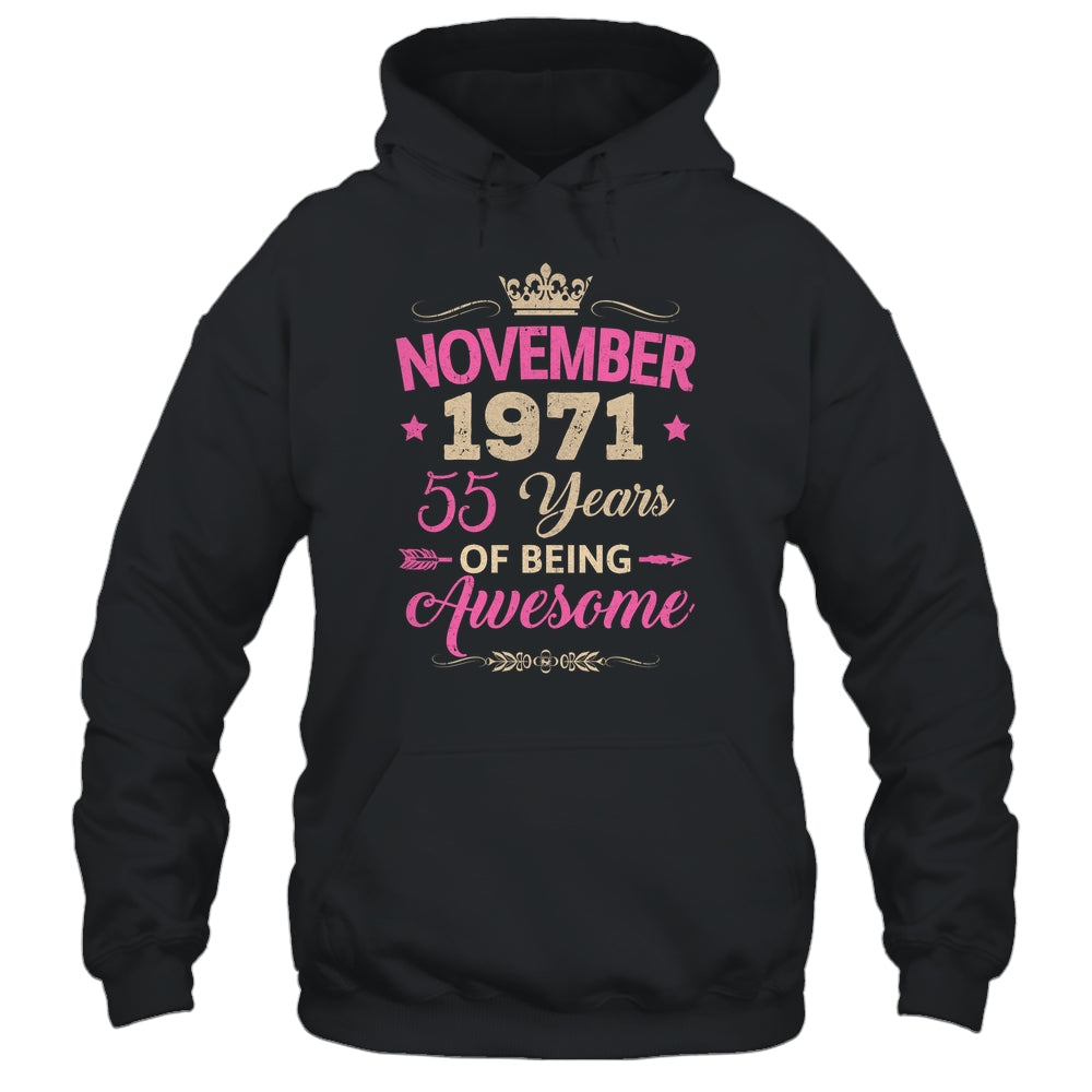 November 1971 55 Years Of Being Awesome Retro 55th Birthday Shirt & Tank Top | siriusteestore