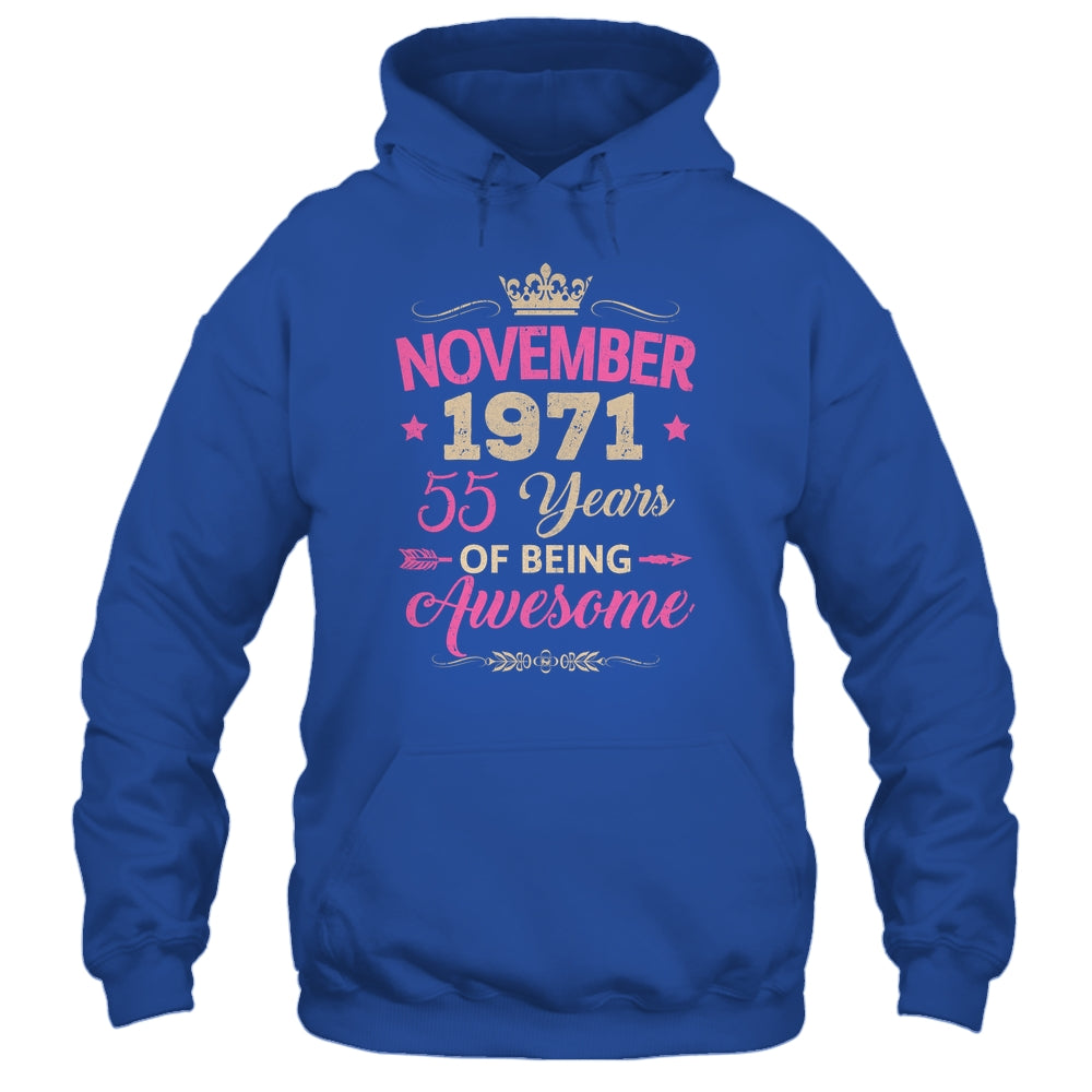 November 1971 55 Years Of Being Awesome Retro 55th Birthday Shirt & Tank Top | siriusteestore