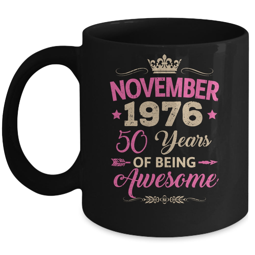 November 1976 50 Years Of Being Awesome Retro 50th Birthday Mug | siriusteestore