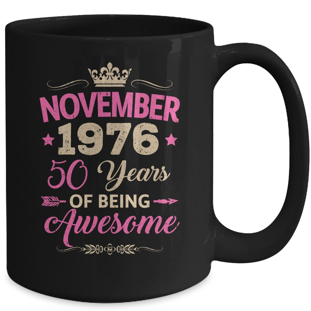 November 1976 50 Years Of Being Awesome Retro 50th Birthday Mug | siriusteestore