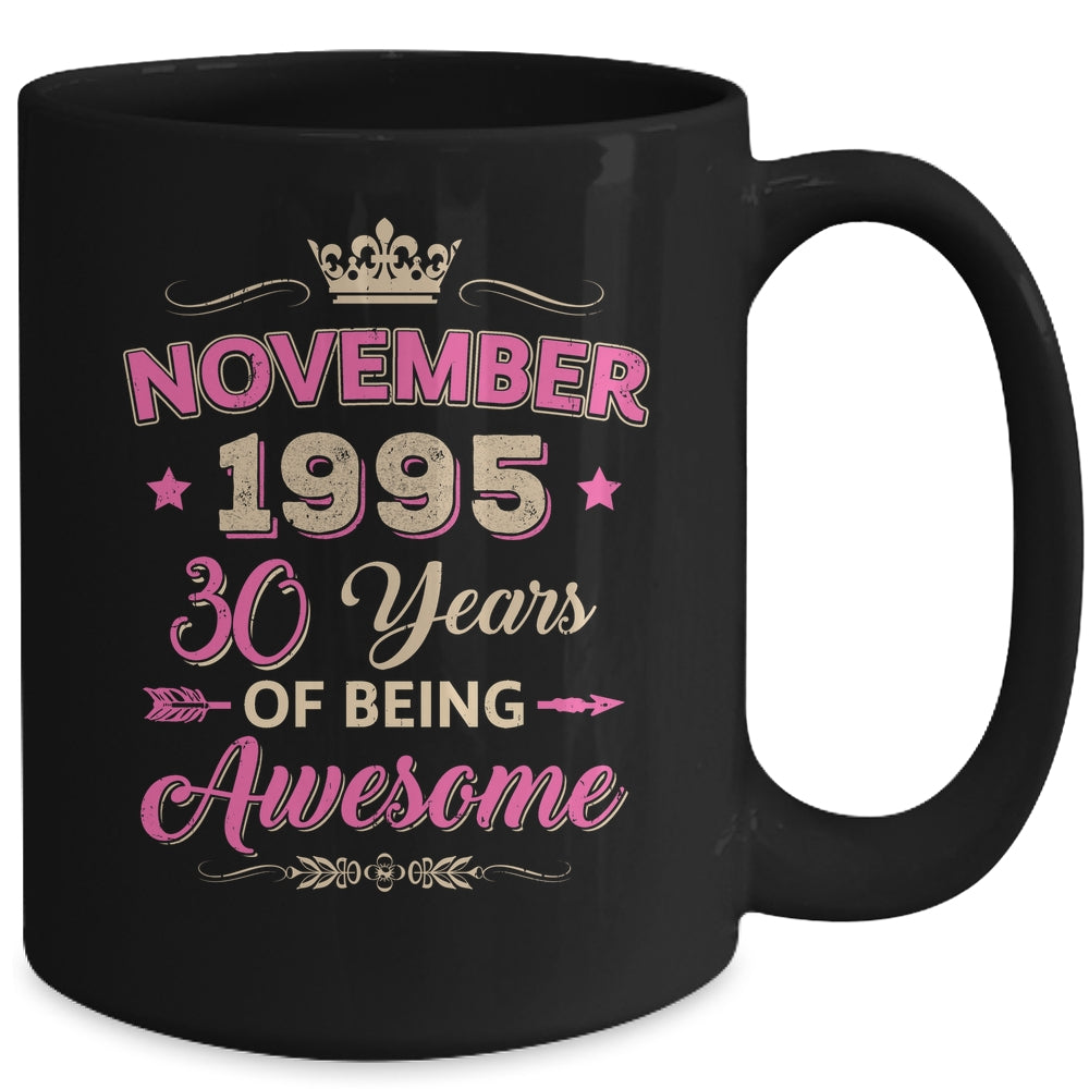 November 1995 30 Years Of Being Awesome Retro 30th Birthday Mug | siriusteestore