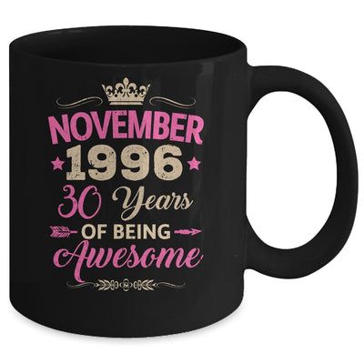 November 1996 30 Years Of Being Awesome Retro 30th Birthday Mug | siriusteestore