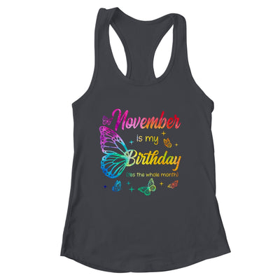 November Birthday For Women Girls Butterfly Tie Dye Theme Shirt & Tank Top | siriusteestore