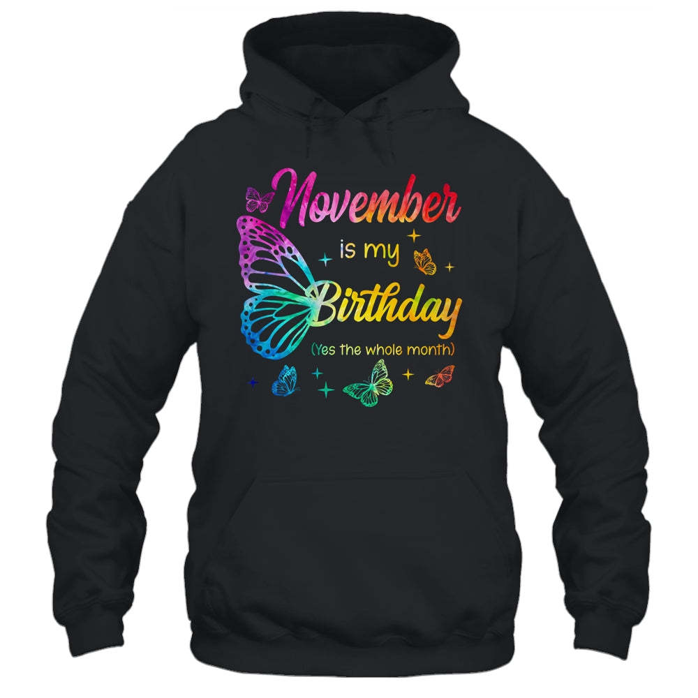 November Birthday For Women Girls Butterfly Tie Dye Theme Shirt & Tank Top | siriusteestore