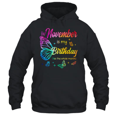 November Birthday For Women Girls Butterfly Tie Dye Theme Shirt & Tank Top | siriusteestore
