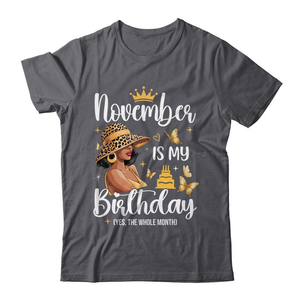 November Is My Birthday African American Woman Birthday Queen Shirt & Tank Top | siriusteestore