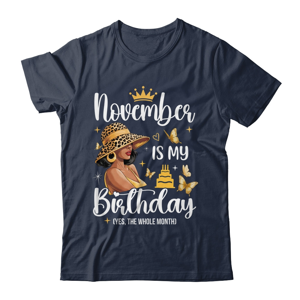November Is My Birthday African American Woman Birthday Queen Shirt & Tank Top | siriusteestore