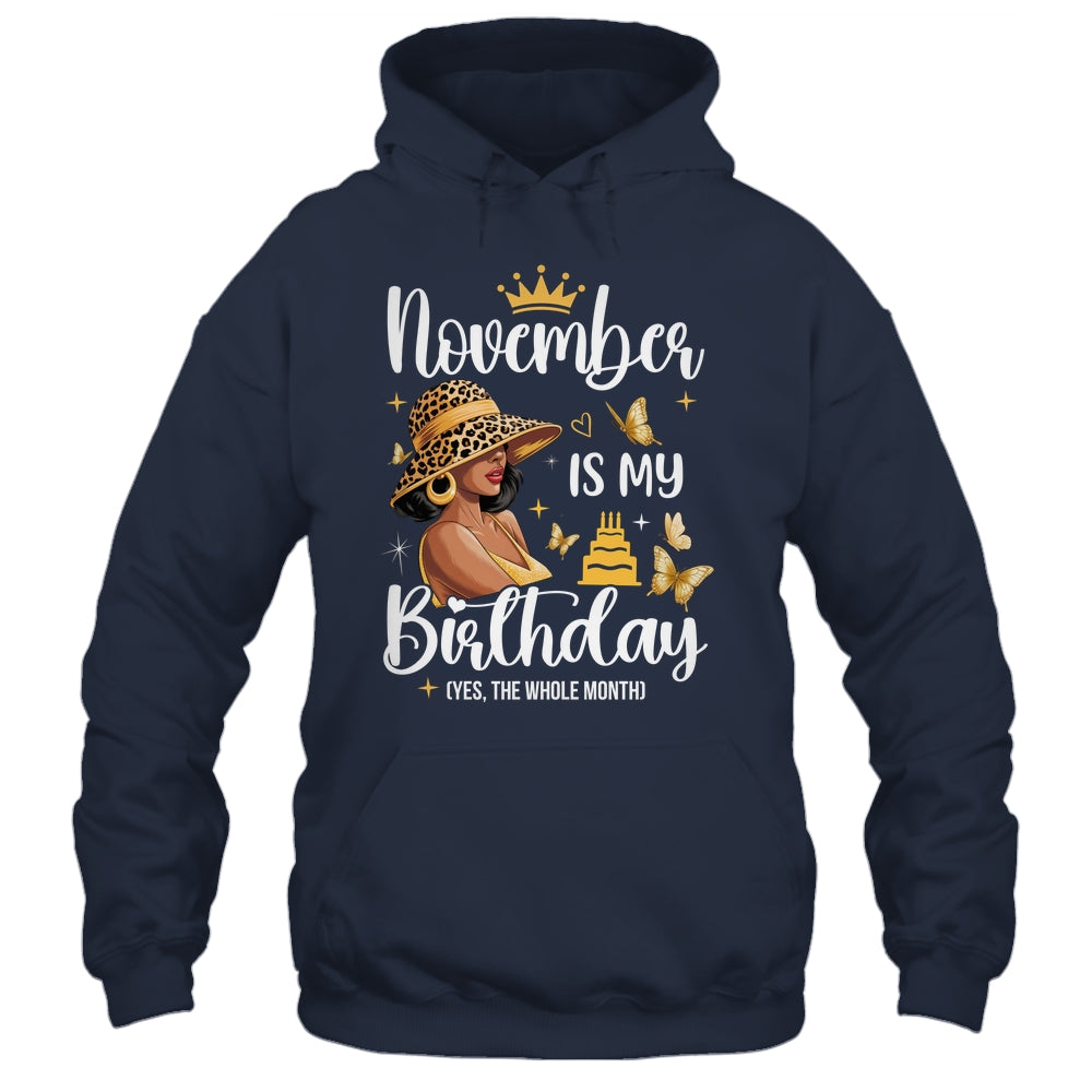 November Is My Birthday African American Woman Birthday Queen Shirt & Tank Top | siriusteestore