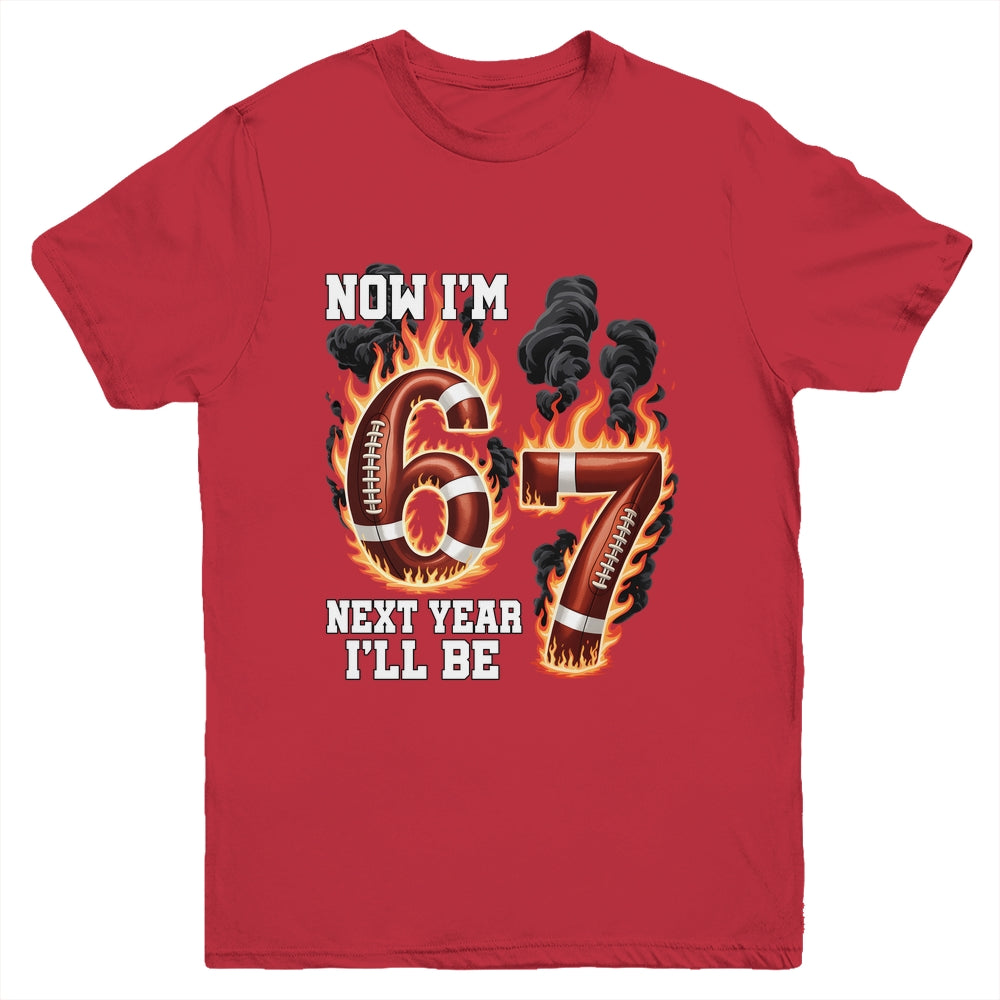 Now I'm 6 Next Year I'll Be 7 Football Drip 7th Birthday Boy Youth Shirt | siriusteestore