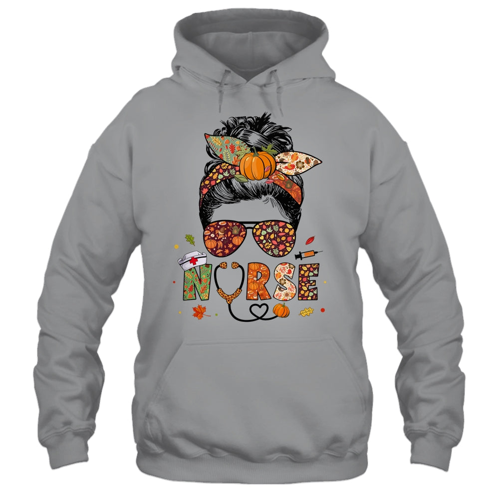 Nurse Autumn Fall Thanksgiving Nursing RN ICU CNA Shirt & Hoodie | siriusteestore
