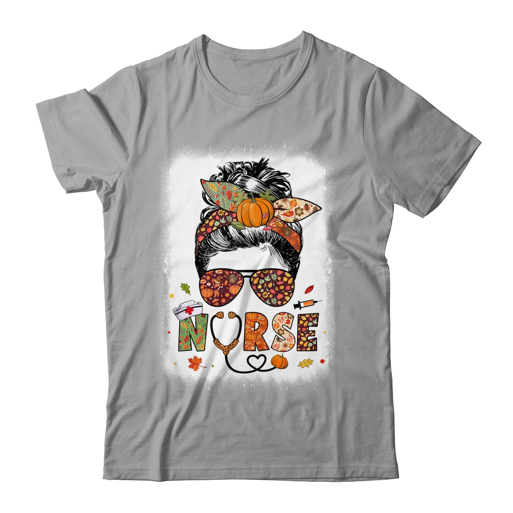 Nurse Autumn Fall Thanksgiving Stethoscope RN ICU CNA Shirt & Hoodie | siriusteestore