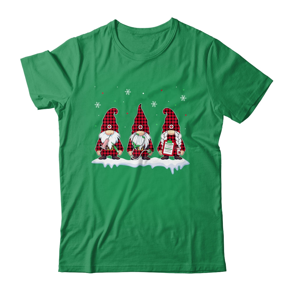 Nurse Christmas Gnome Cute Xmas Red Plaid Nurses Women Shirt & Sweatshirt | siriusteestore