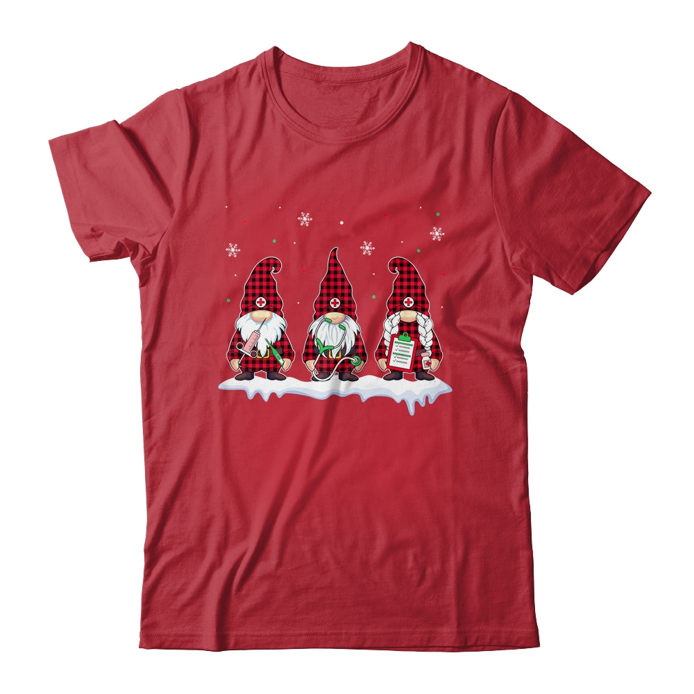 Nurse Christmas Gnome Cute Xmas Red Plaid Nurses Women Shirt & Sweatshirt | siriusteestore