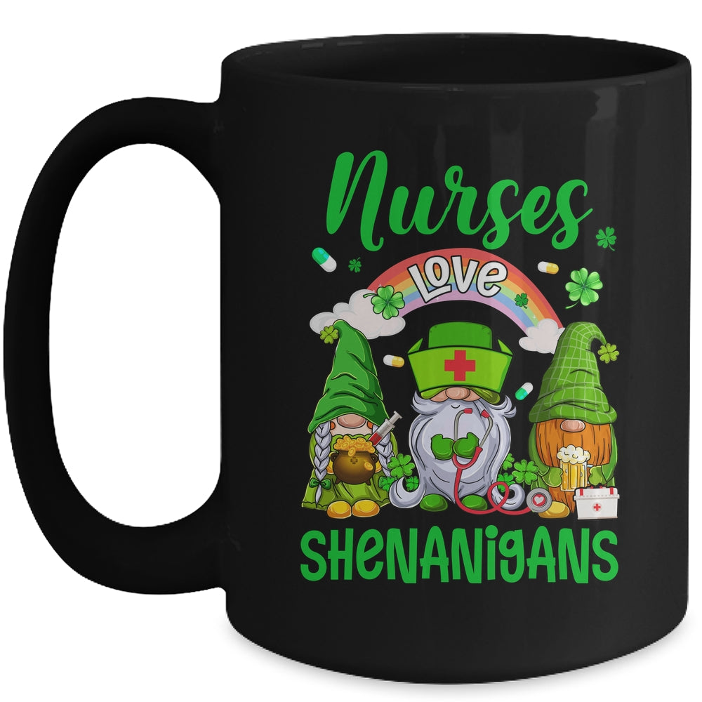 Nurse LOVE Shenanigans St Patricks Day Gnomes Shamrock Mug | siriusteestore
