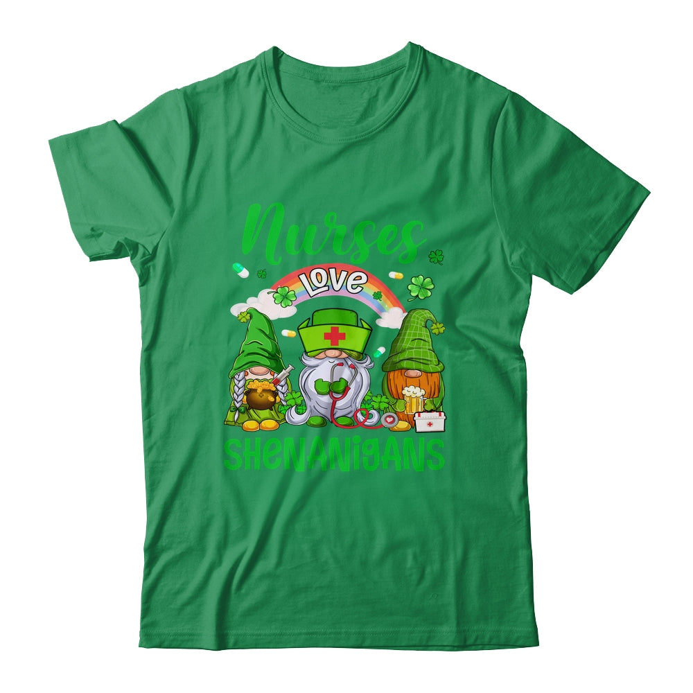Nurse LOVE Shenanigans St Patricks Day Gnomes Shamrock Shirt & Hoodie | siriusteestore