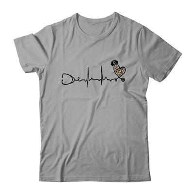 Nurse Stethoscope Heartbeat Leopard Nursing For Women Shirt & Tank Top | siriusteestore