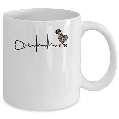 Nurse Stethoscope Heartbeat Leopard Nursing For Women Mug | siriusteestore
