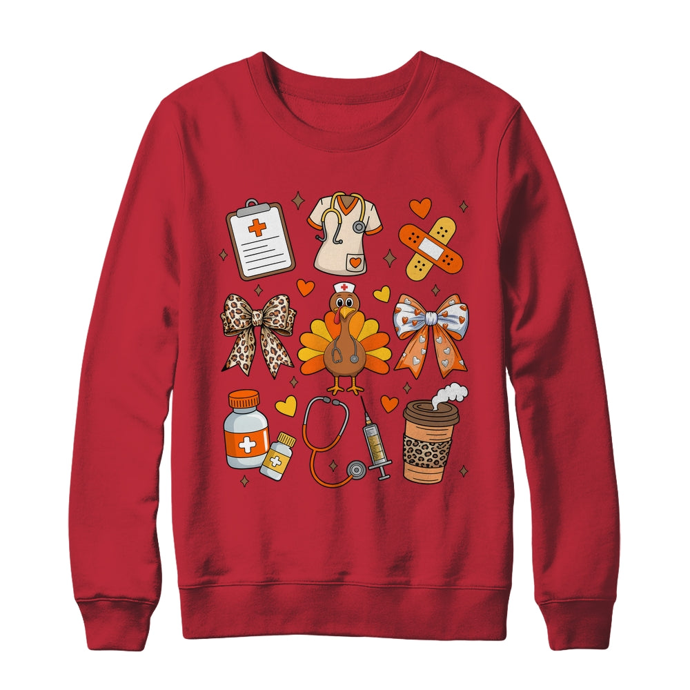 Nurse Thanksgiving Thankful Turkey Healthcare Worker Autumn Shirt & Sweatshirt | siriusteestore