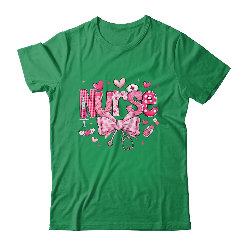 Nurse Valentines Cute Coquette Stethoscope Nursing NICU Shirt & Sweatshirt | siriusteestore