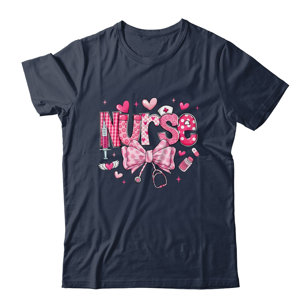 Nurse Valentines Cute Coquette Stethoscope Nursing NICU Shirt & Sweatshirt | siriusteestore