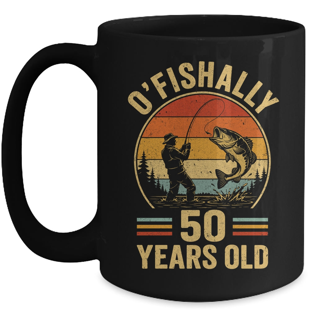 O'fishally 50 Years Old Fisherman 50Th Birthday Fishing Mug | siriusteestore