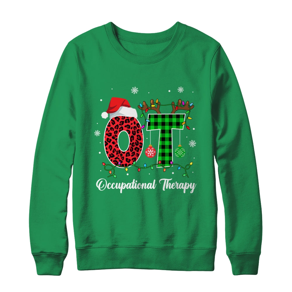 Occupational Therapy Christmas Lights Red Plaid OT Therapist Shirt & Sweatshirt | siriusteestore