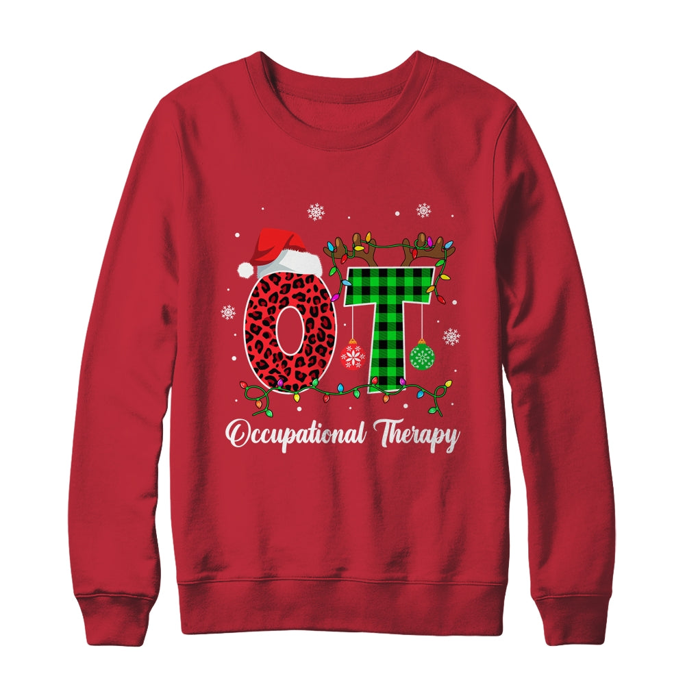 Occupational Therapy Christmas Lights Red Plaid OT Therapist Shirt & Sweatshirt | siriusteestore