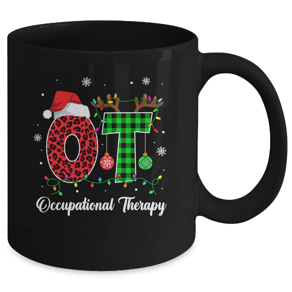 Occupational Therapy Christmas Lights Red Plaid OT Therapist Mug | siriusteestore
