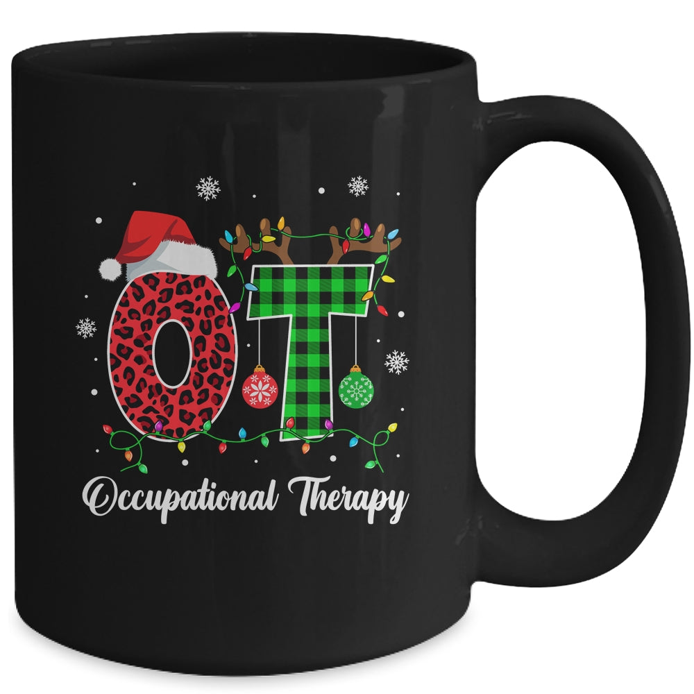 Occupational Therapy Christmas Lights Red Plaid OT Therapist Mug | siriusteestore