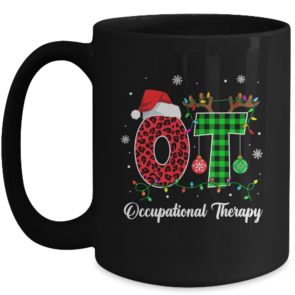 Occupational Therapy Christmas Lights Red Plaid OT Therapist Mug | siriusteestore