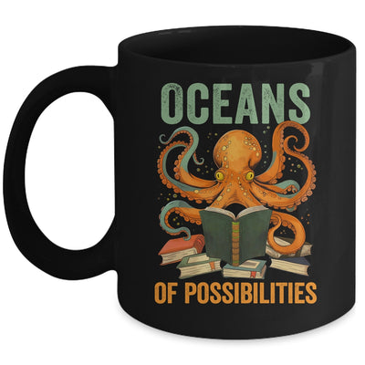 Oceans Of Possibilities Octopus Reading Book Bookworm Reader Mug | siriusteestore