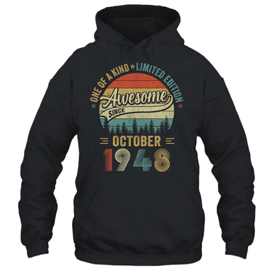 October 1948 Vintage 75 Years Old Retro 75th Birthday Shirt & Hoodie | siriusteestore