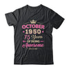 October 1950 75 Years Of Being Awesome Retro 75th Birthday Shirt & Tank Top | siriusteestore