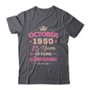 October 1950 75 Years Of Being Awesome Retro 75th Birthday Shirt & Tank Top | siriusteestore