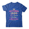 October 1950 75 Years Of Being Awesome Retro 75th Birthday Shirt & Tank Top | siriusteestore