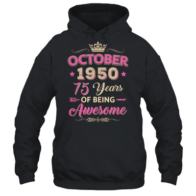 October 1950 75 Years Of Being Awesome Retro 75th Birthday Shirt & Tank Top | siriusteestore