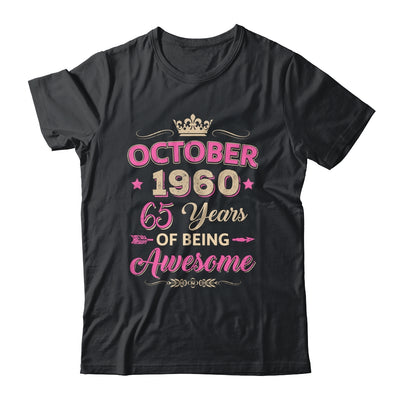 October 1960 65 Years Of Being Awesome Retro 65th Birthday Shirt & Tank Top | siriusteestore